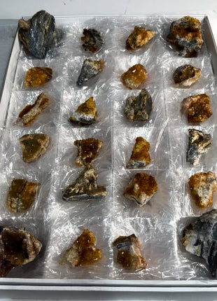 24 Pieces ! Citrine with Stibnite Lot
