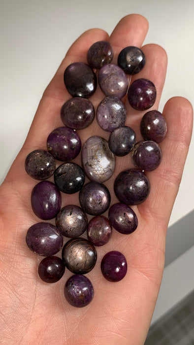 25 Pieces ! Flashy Star Ruby and Sapphire Lot - 375 Carats