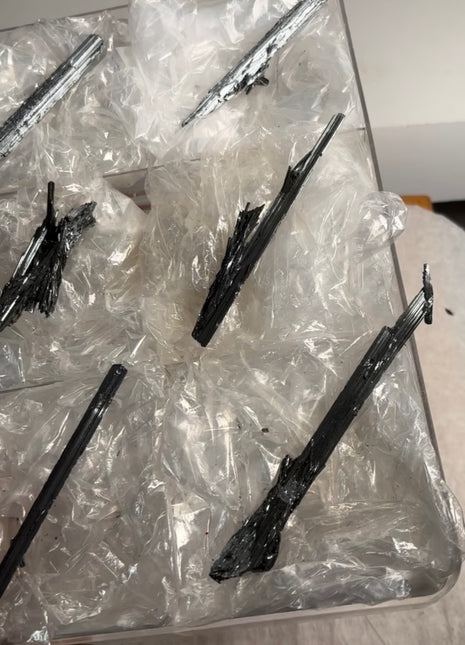 6 Pieces ! Silvery Stibnite Specimens Lot