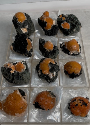 12 Pieces ! Bright Orange Thomsonite with Mesolite Lot