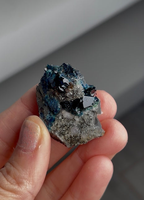 Blue Lazulite with Siderite from Rapid Creek, Canada