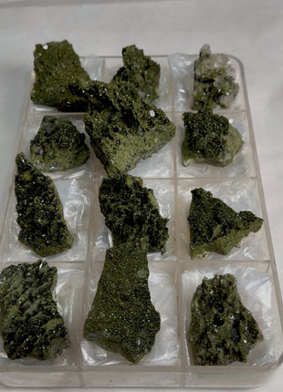 12 Pieces ! High Grade Forest Epidote with Quartz Lot