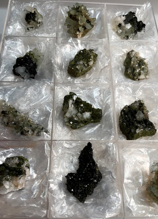 12 Pieces ! High Grade Green Epidote with Quartz Lot