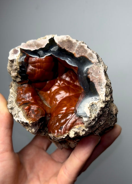 Red Crater Agate Geode