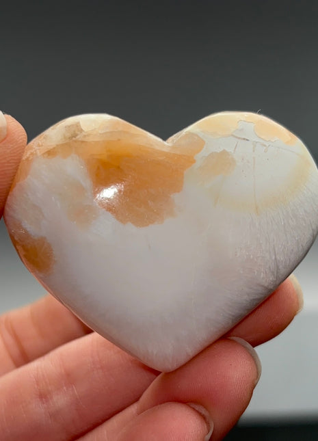 Wow ! Pink Stilbite with Scolecite Heart