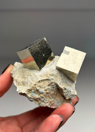 Cubic Pyrite on Matrix from Navajun, Spain