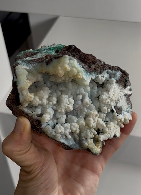 Magical ! Snow Chalcedony with Malachite