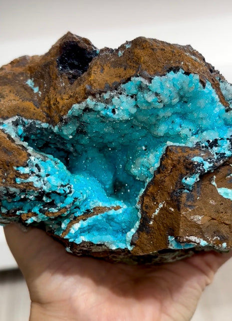 Blue Aurichalcite Geode Specimen PM1206