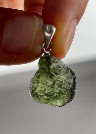 Green Moldavite 925 Silver Pendant PM0498