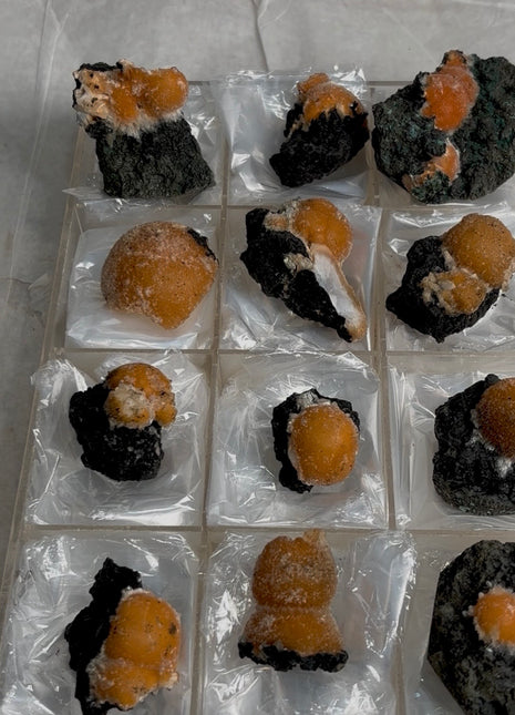 12 Pieces ! Bright Orange Thomsonite with Mesolite Lot
