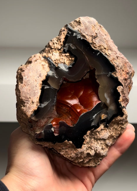 Red Crater Agate Geode