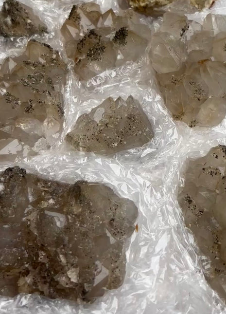 New find 💥 Cumberland Habit Smoky Quartz with Pyrite - 9 Piece Lot !