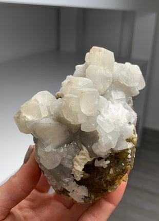 Yellow Fluorite with White Calcite, Dolomite and Chalcopyrite - From Spain