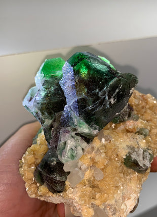 Vivid Green Fluorite with Yellow Mica - Erongo Mountains, Namibia