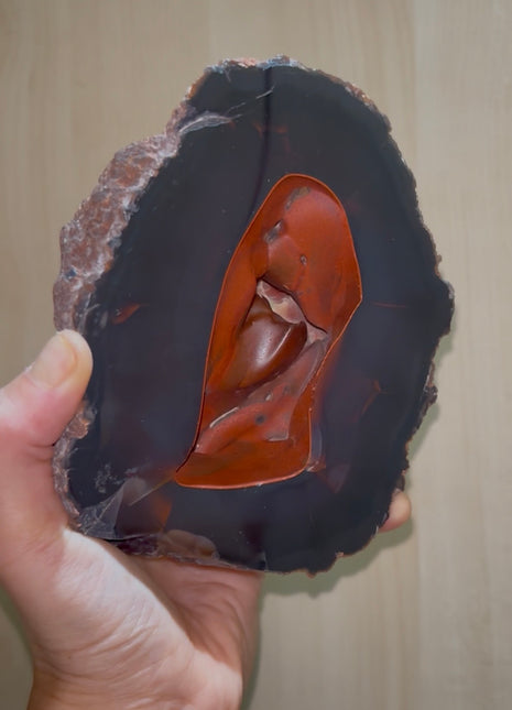 Red Fox Agate Geode from Argentina