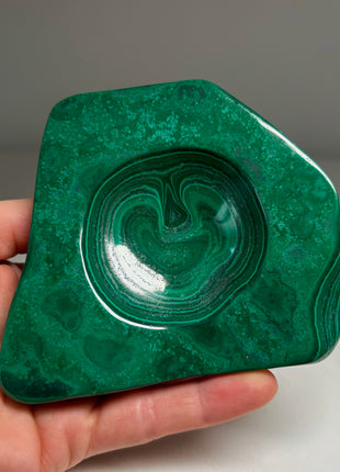 Green Malachite with Indentation - Candle holder