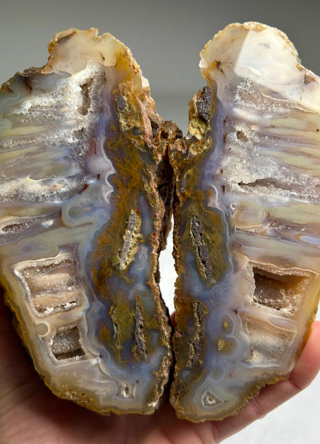 Blue Clouds ! Cubuk Agate Pair