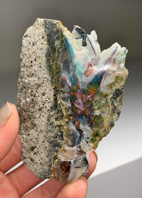 New ! Copper Ore and Blue Chrysocolla in Chalcedony !