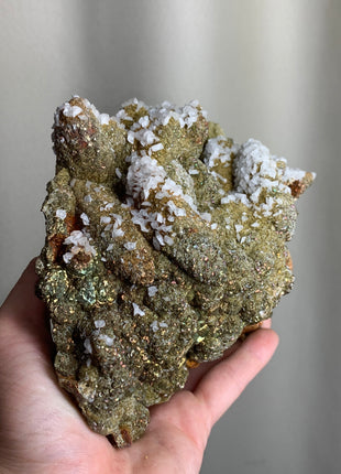 Stunning ! Pyrite on Rhodocrosite with Calcite - From Trepca Mine, Kosovo