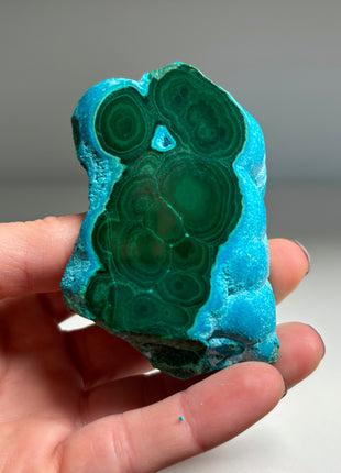 Top ! Blue Chrysocolla with Green Malachite Stalactite