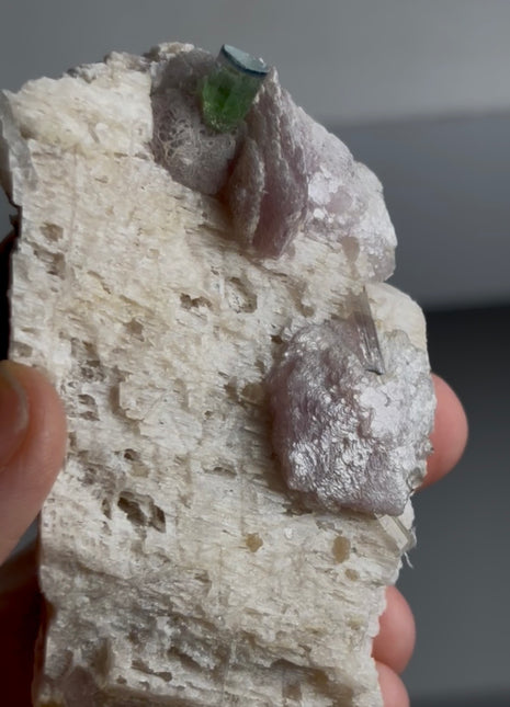 Blue Green Tourmaline with Lepidolite Flower PM0680