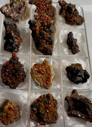 Uncommon Red Vanadinite Specimens Lot - 12 Pieces !