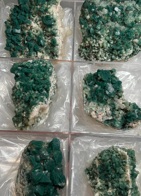 6 Pieces ! Rare Green Heulandite Specimens Lot