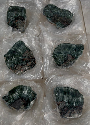 6 Pieces ! High Grade Green Seraphinite Lot