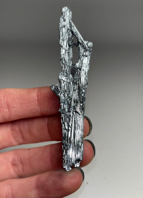 Silvery Stibnite from Wuning mine, China