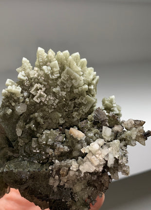 Unusual ! Skeletal Green Halite with Tolbachite