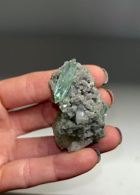 9 Pieces ! High Grade Green Apophyllite with Stilbite, Chalcedony