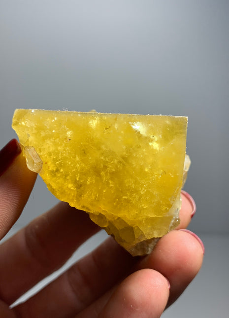 Yellow Fluorite from Valzergues, France DWS