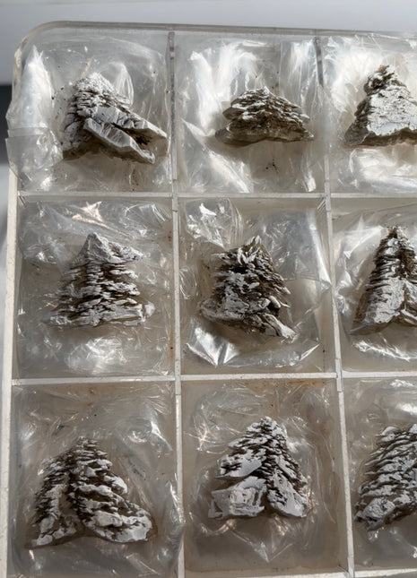 9 Pieces ! Selenite Xmas Tree Specimens Lot