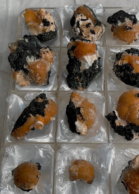 12 Pieces ! Bright Orange Thomsonite with Mesolite Lot