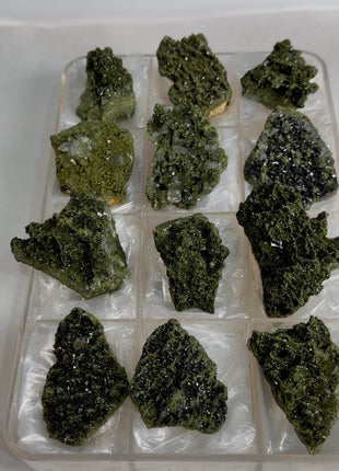 12 Pieces ! High Grade Forest Epidote with Quartz Lot
