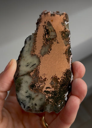 Copper Ore with Quartz Slab - From Keweenaw Peninsula, Michigan