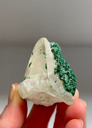 New find ! Calcite with Velvety Malachite from Congo