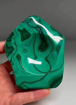 Green Malachite with Indentation - Candle holder