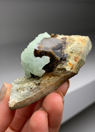 Wow ! Andradite Garnet with Green Prehnite