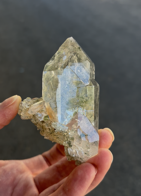 Gem ! Green Chlorite Quartz from Himachal Pradesh