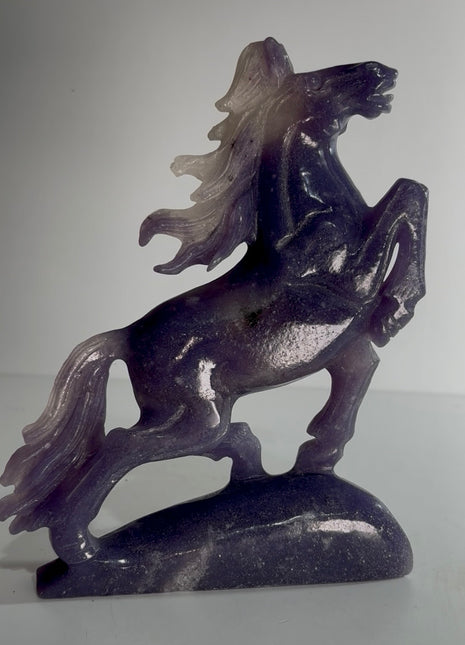 Lilac Purple Lepidolite Horse Sculpture