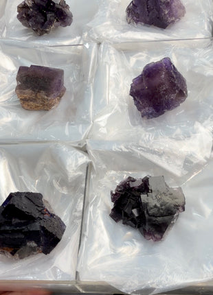 6 Pieces ! Deep Purple Fluorite Lot