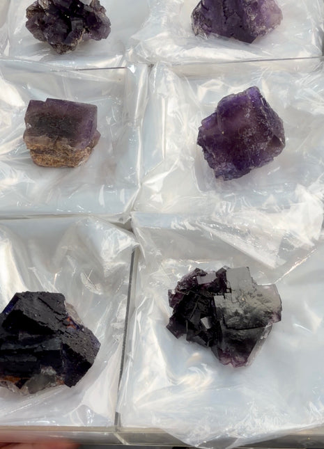 6 Pieces ! Deep Purple Fluorite Lot
