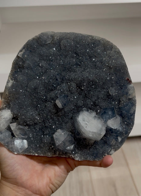 Blue Chalcedony with Apophyllite  PM0784