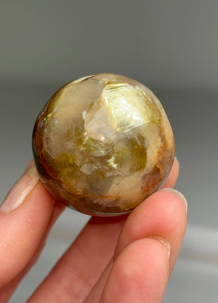 Rare Green Lepidolite with Quartz Sphere