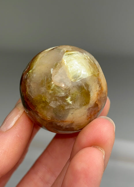Rare Green Lepidolite with Quartz Sphere