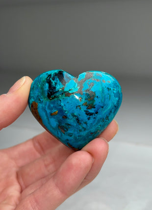 Blue Gem Silica Heart from Peru