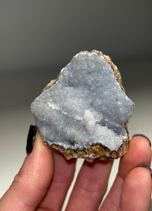 Sparkling Blue Quartz with Manganese Oxide