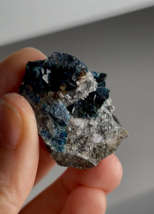 Blue Lazulite with Siderite from Rapid Creek, Canada PM1096