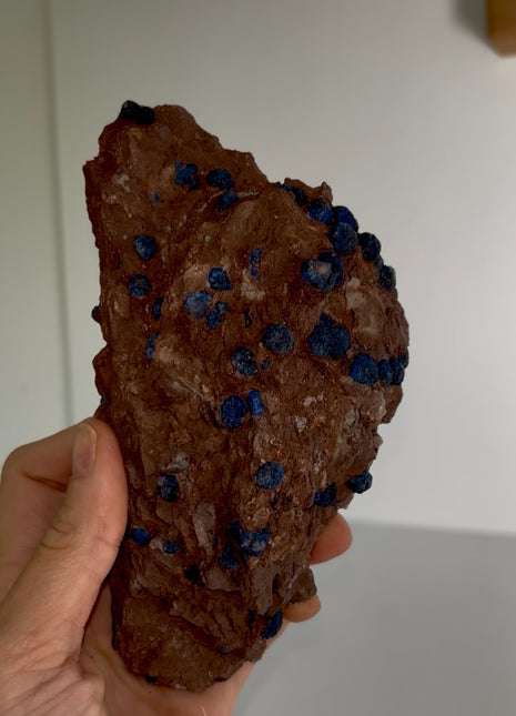 Sparkly Blueberry ! Azurite with Selenite Specimen